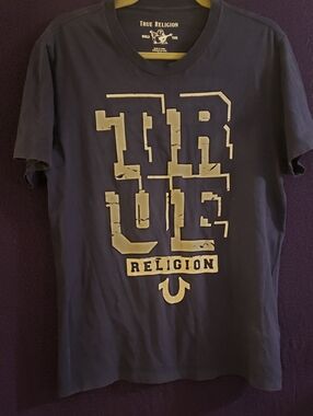 Epic True Religion World Tour Graphic T-Shirt - Men's Size Medium - Navy Blue